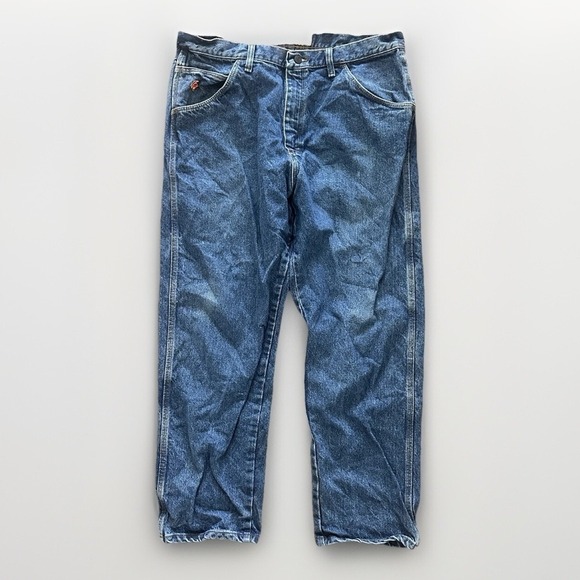 Wrangler FR Jeans Mens 38x30 Blue Riggs Workwear Flame Resistant Denim - Picture 2 of 10